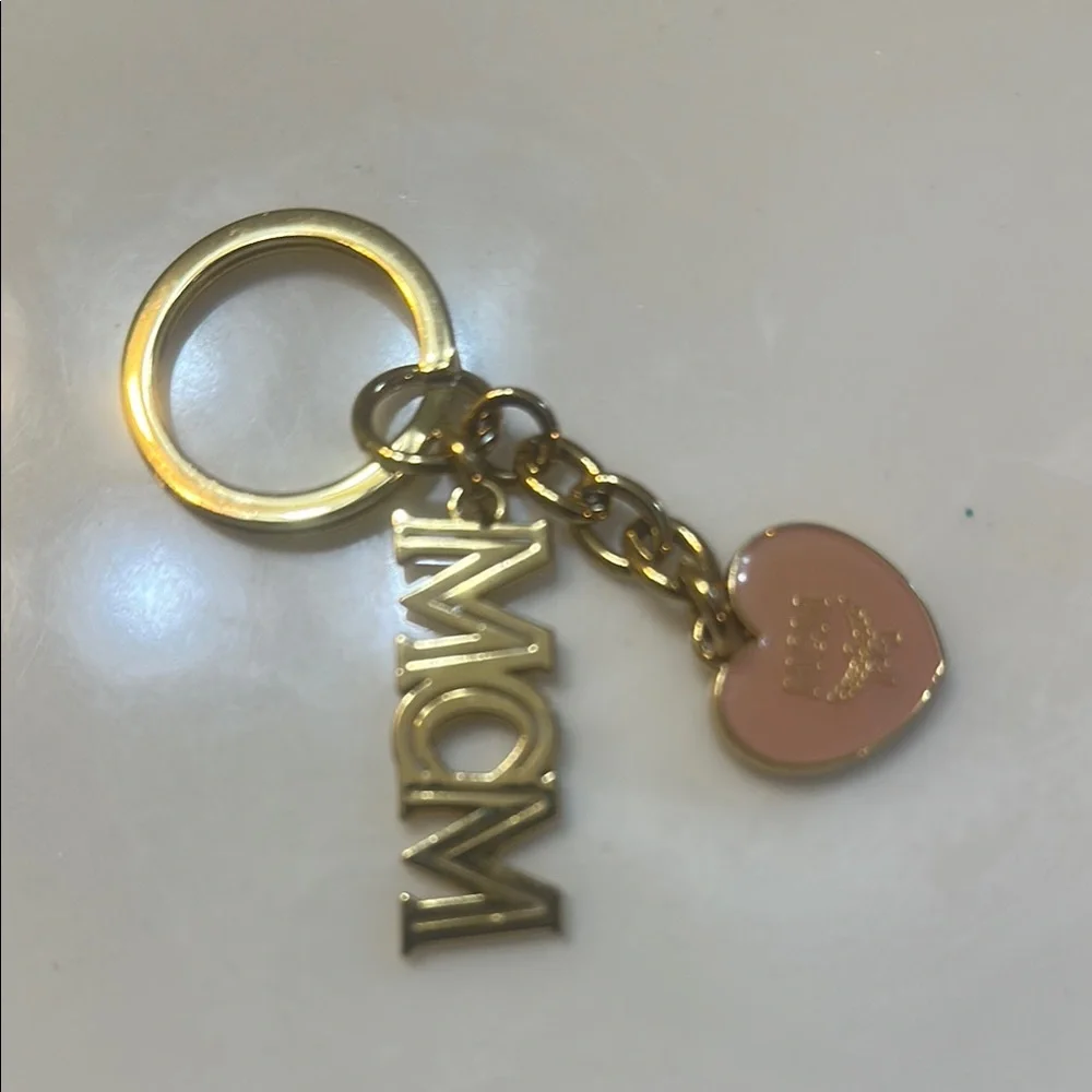 MCM Gold and Pink Heart Key Holder